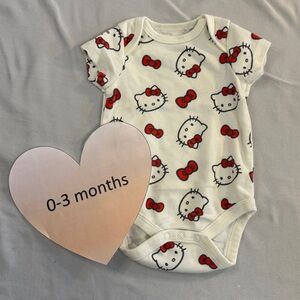 Hello Kitty - Cream and Red Newborn Bodysuit Onesie top